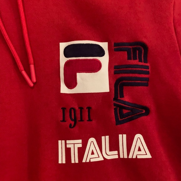 RED FILA HOODIE - Picture 2 of 4